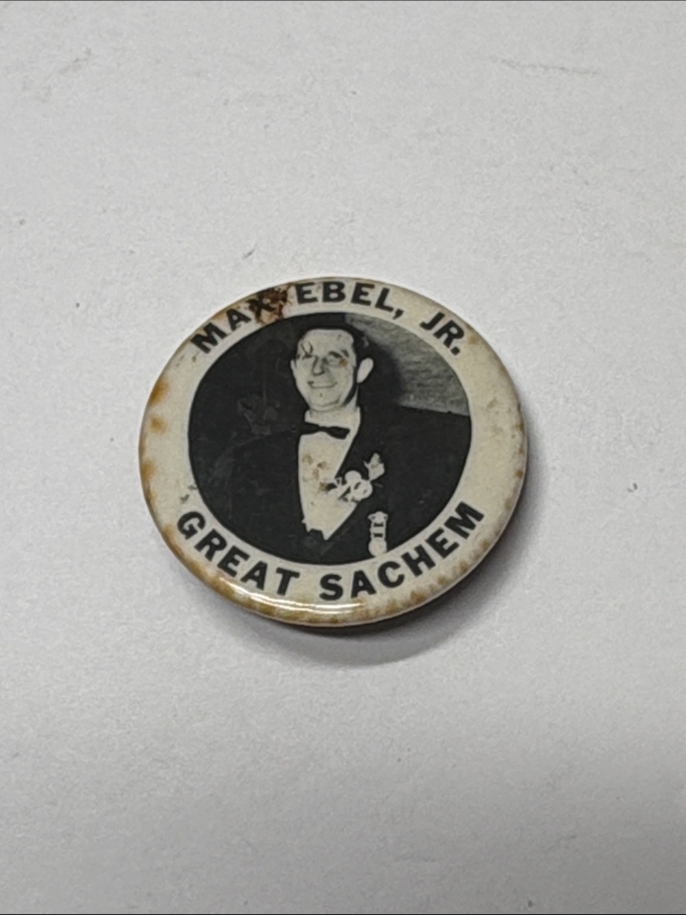 Vintage Max Ebel Jr Great Sachem Pinback Button